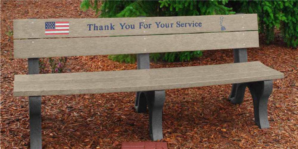 Recycled Plastic Bench for Military Service